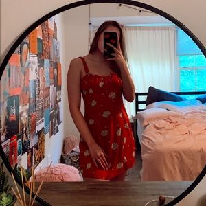 NWOT Cotton Candy LA Red Floral Mini Dress